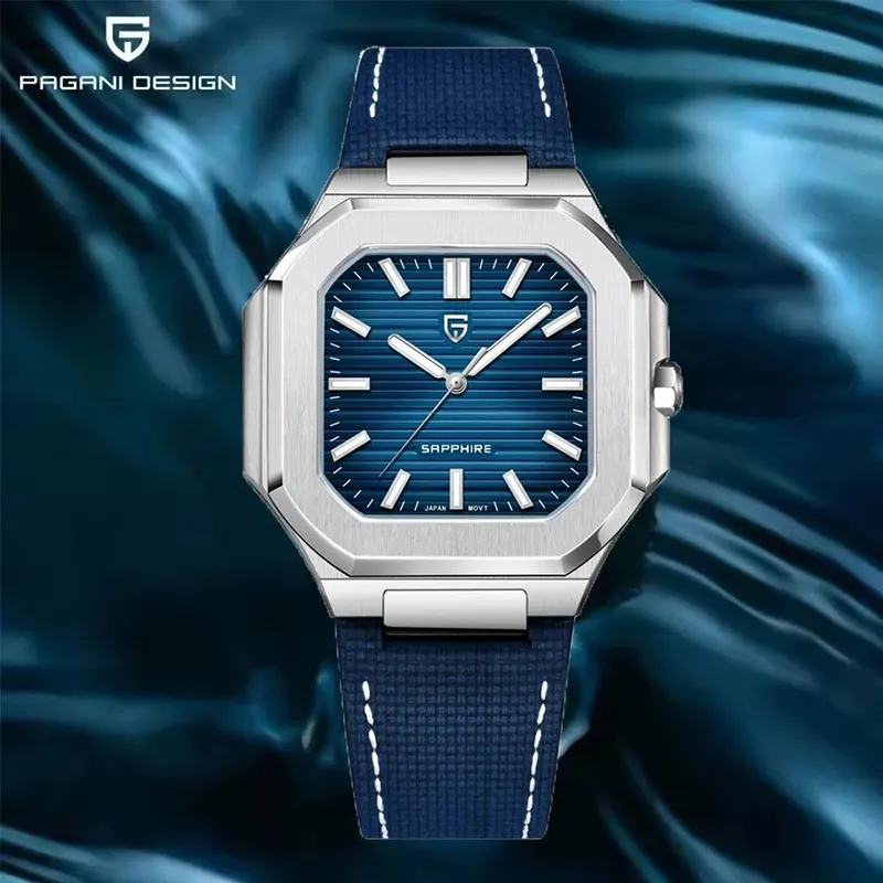 Pagani Design Blue Dial Reactangular Men's Watch- PD-YS019